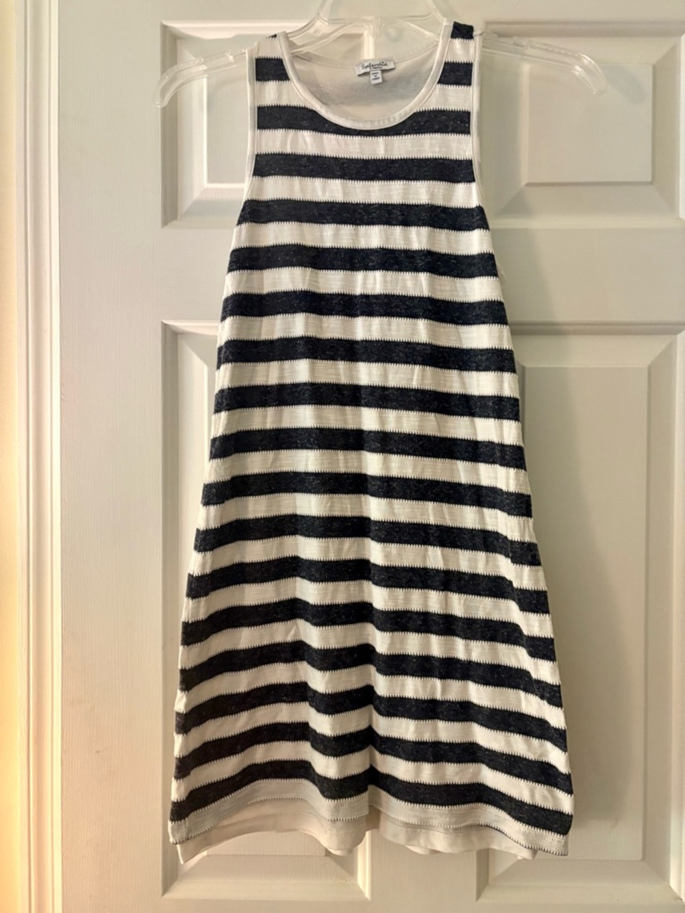 Splendid Striped Raceback Tank Dress XS Navy White Knee Length